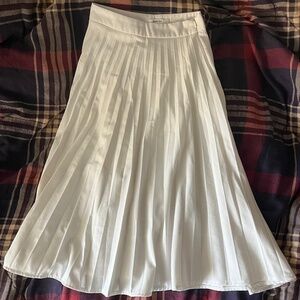 White Whimsical Coquette Academia Preppy Pleated Midi Shirt